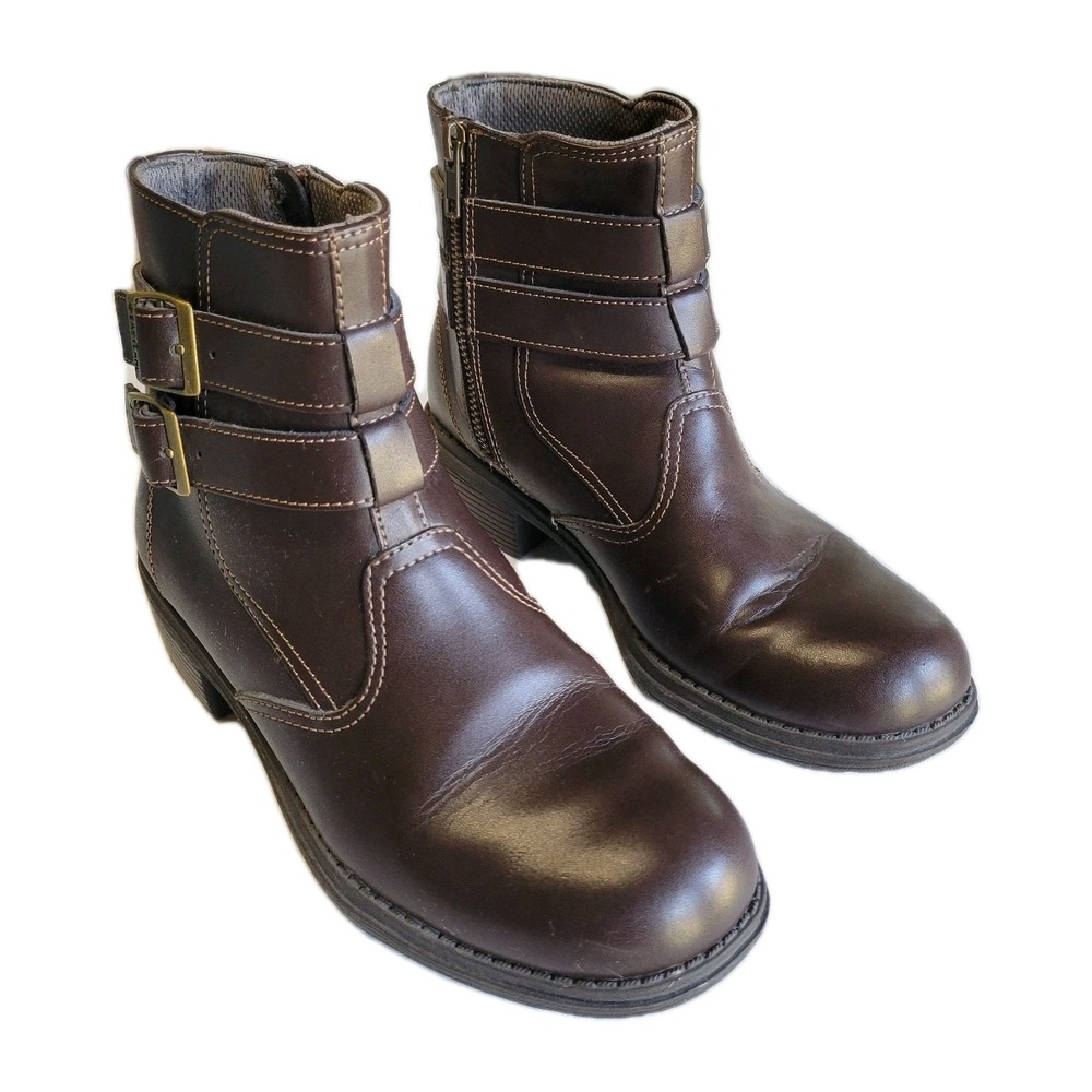 Eastland Whistle Stop Ankle Boot Leather Women 7M Brown Side Zip